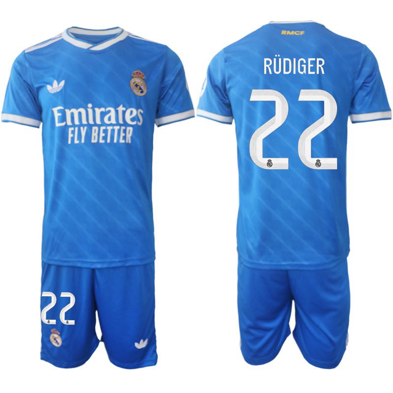 Men 2025-2026 Club Real Madrid away blue #22 Soccer Jersey